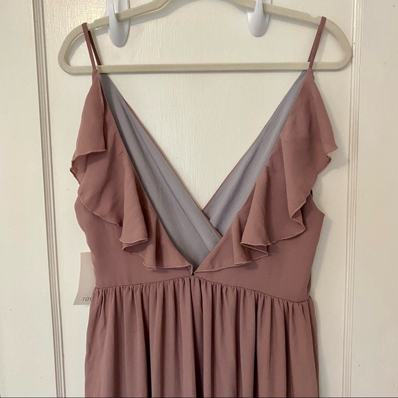 Tobi Maxi Dress Ruffle Back High split NWT - Picture 8 of 12